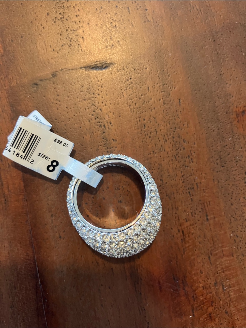 Kurt Geiger Silver Crystal Pave Dome Ring - Picture 5 of 8